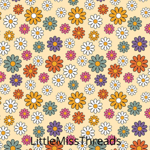 PRE ORDER - Groovy Floral Yellow Small - Fabric - Fabric from [store] by Little Miss Threads - 