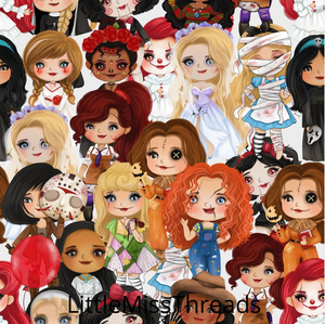 PRE ORDER - Halloween Princesses - Fabric - Fabric from [store] by Little Miss Threads - 