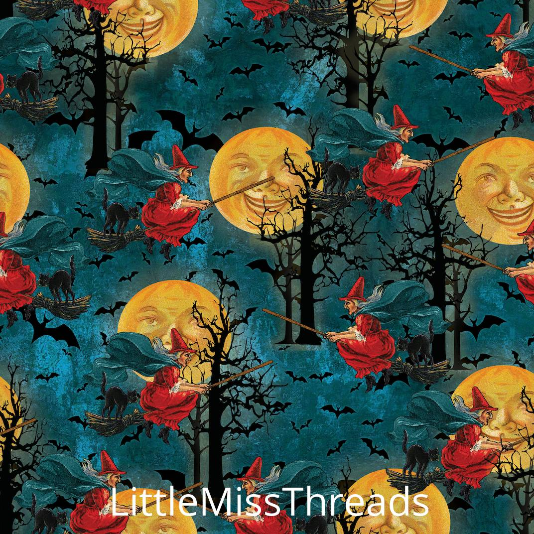 PRE ORDER - Halloween Vintage Witches - Fabric - Fabric from [store] by Little Miss Threads - 