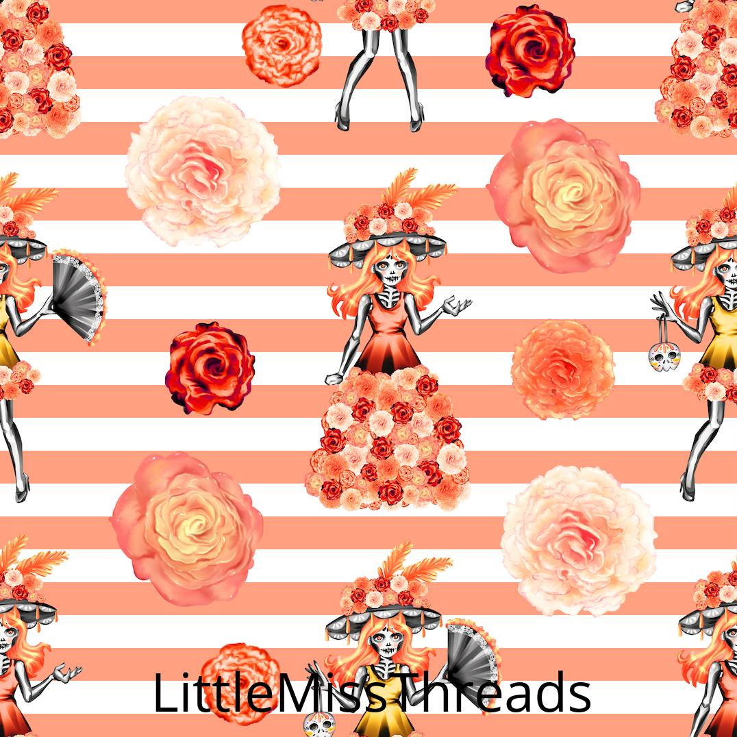 PRE ORDER - Halloween Day of Dead Floral - Fabric - Fabric from [store] by Little Miss Threads - 