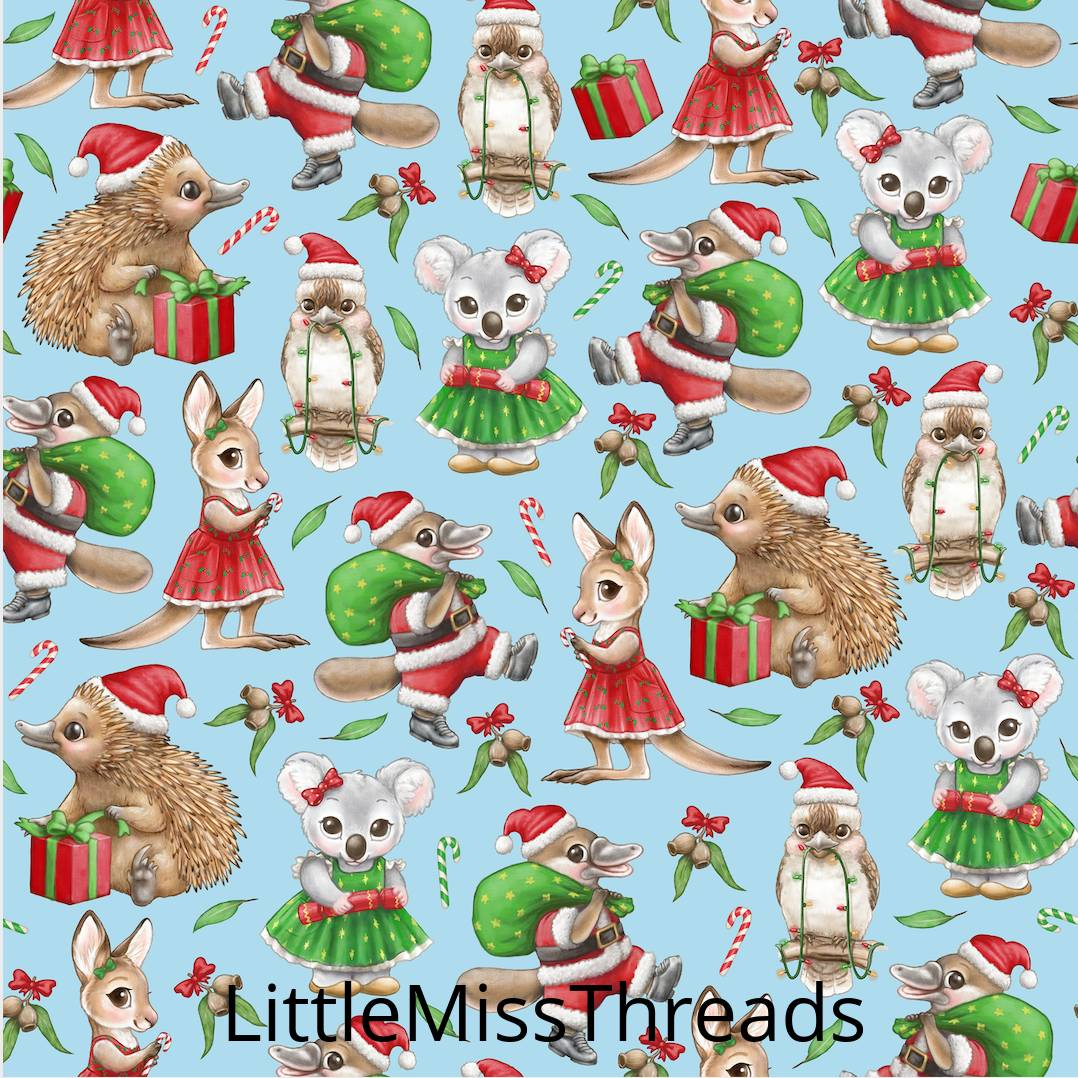 PRE ORDER - Christmas in Aus Blue - Fabric - Fabric from [store] by Little Miss Threads - 