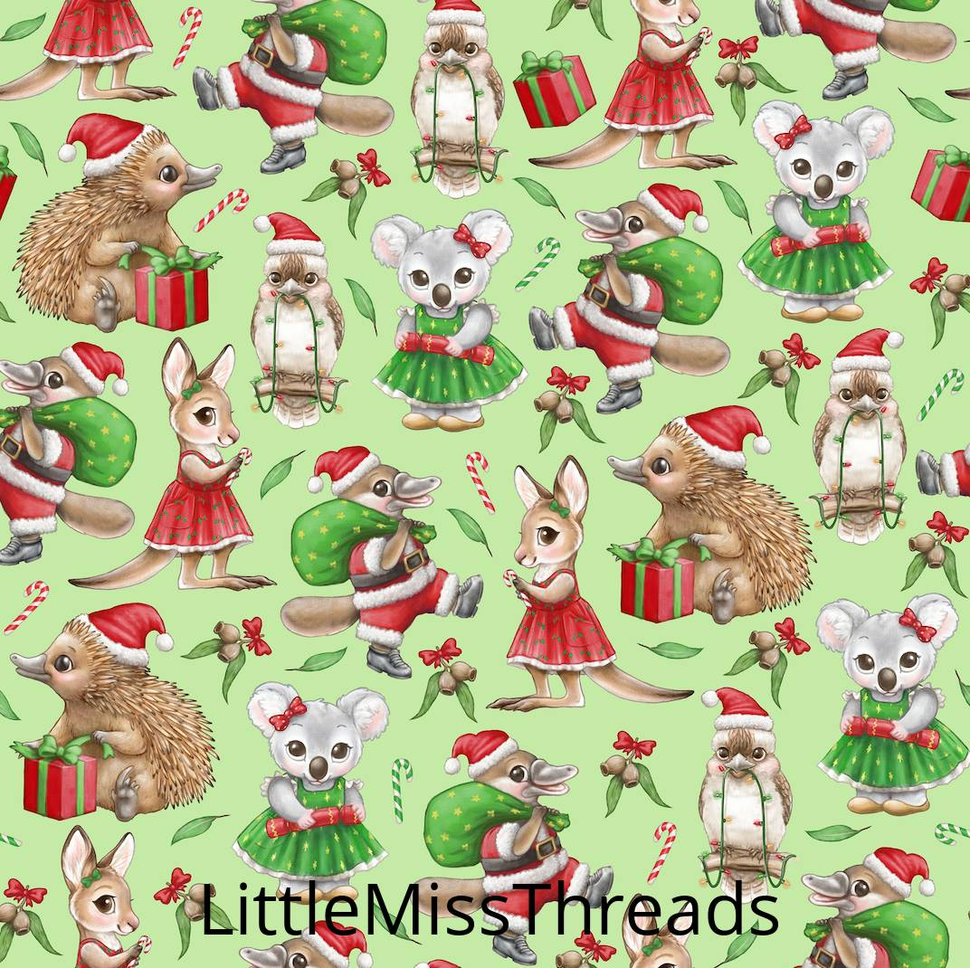PRE ORDER - Christmas in Aus Green - Fabric - Fabric from [store] by Little Miss Threads - 