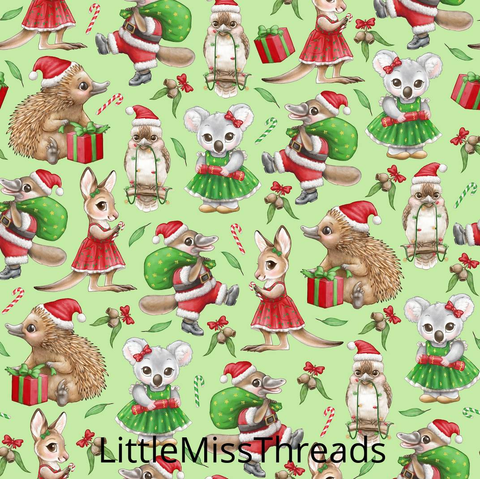 PRE ORDER - Christmas in Aus Green - Fabric - Fabric from [store] by Little Miss Threads - 