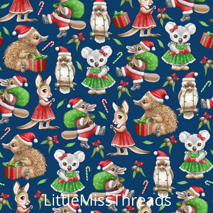 PRE ORDER - Christmas in Aus Navy - Fabric - Fabric from [store] by Little Miss Threads - 