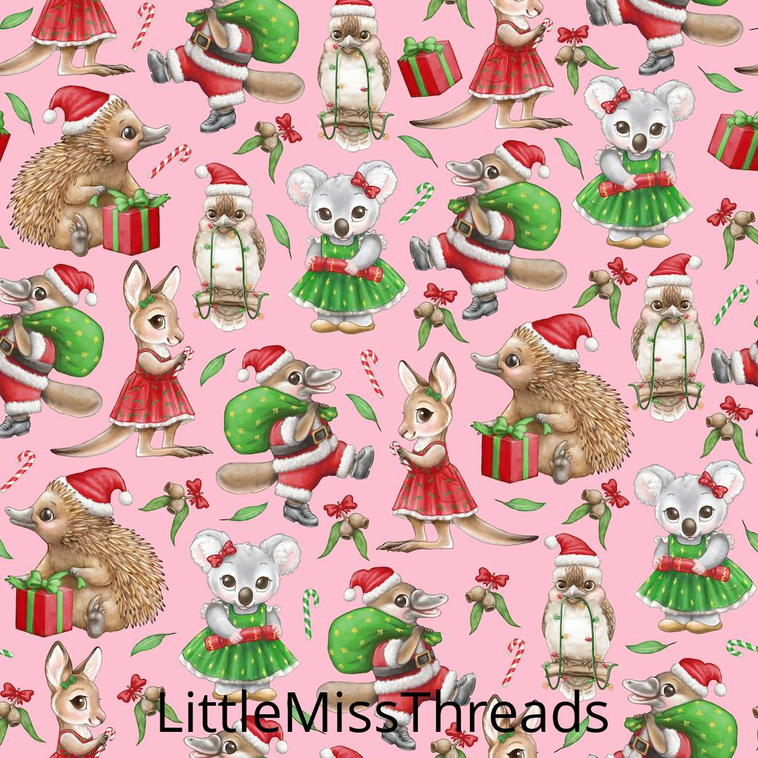 PRE ORDER - Christmas in Aus Pink - Fabric - Fabric from [store] by Little Miss Threads - 