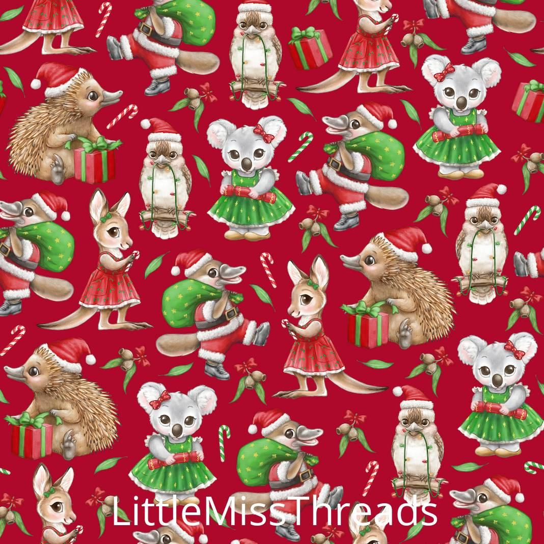 PRE ORDER - Christmas in Aus Red - Fabric - Fabric from [store] by Little Miss Threads - 