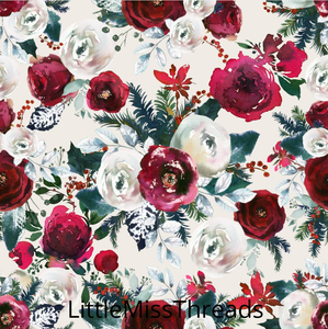 PRE ORDER - Christmas Florals - Fabric - Fabric from [store] by Little Miss Threads - 