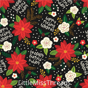 PRE ORDER - Christmas Naughty Black - Fabric - Fabric from [store] by Little Miss Threads - 