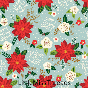 PRE ORDER - Christmas Naughty Blue - Fabric - Fabric from [store] by Little Miss Threads - 