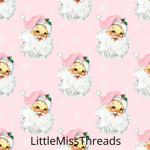 PRE ORDER - Christmas Cheeky Santa Pastel Pink - Fabric - Fabric from [store] by Little Miss Threads - 