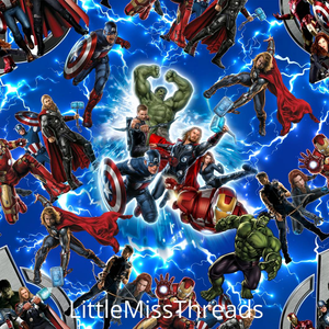 PRE ORDER - Avengers Blue - Fabric - Fabric from [store] by Little Miss Threads - 