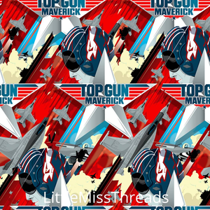 IN STOCK - Top Gun Maverick - COTTON LYCRA - Fabric from [store] by Little Miss Threads - 