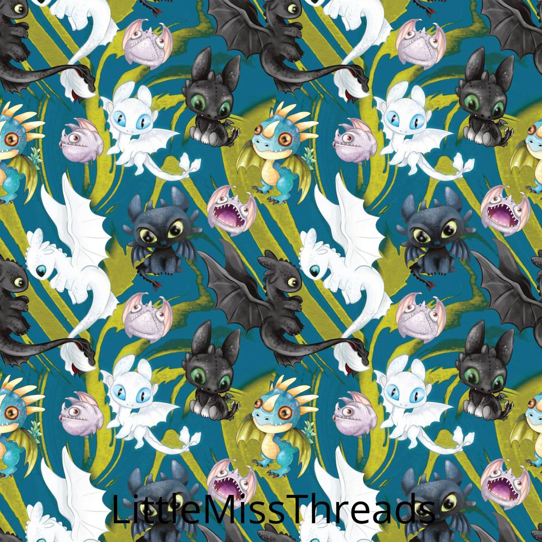 PRE ORDER - Toothless - Fabric - Fabric from [store] by Little Miss Threads - 