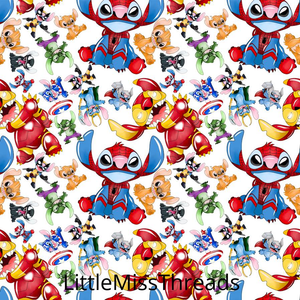 PRE ORDER - Lilo Stitch Superheroes - Fabric - Fabric from [store] by Little Miss Threads - 