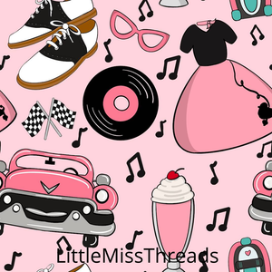 PRE ORDER - Rockabilly Pink - Fabric - Fabric from [store] by Little Miss Threads - 