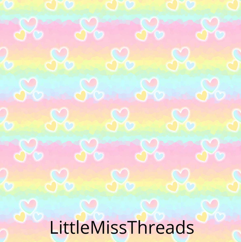 PRE ORDER Rainbow Hearts - Fabric Print - Fabric from [store] by Mini Mooches - 