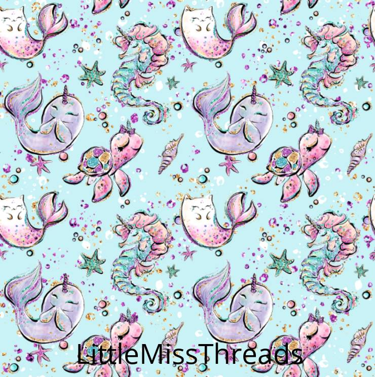 PRE ORDER Christmas Ocean Friends Fabric - Fabric from [store] by Mini Mooches - 