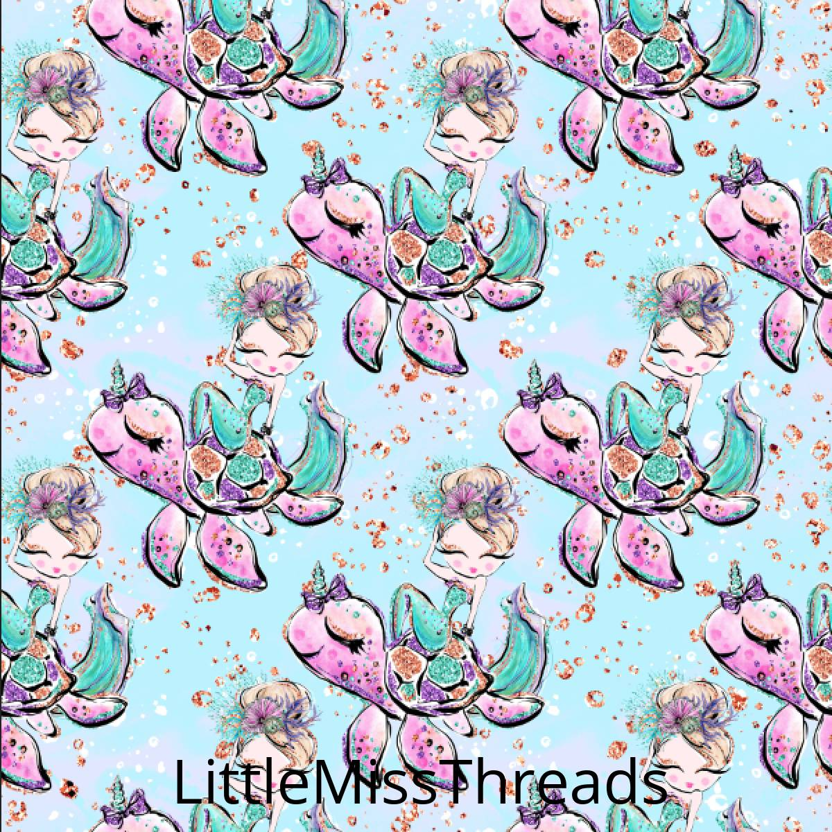 PRE ORDER Little Mermaids & Turtles - MM Fabric Print - Fabric from [store] by Mini Mooches - 