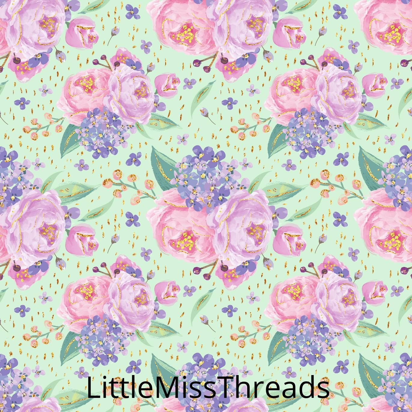 PRE ORDER Native Roses Green - Fabric - Fabric from [store] by Mini Mooches - 