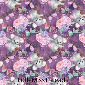 PRE ORDER - Cuddly Koalas Purple - Fabric - Fabric from [store] by Mini Mooches - 