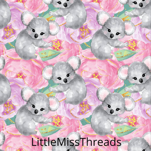 PRE ORDER Cuddly Koalas Pink - Fabric - Fabric from [store] by Mini Mooches - 