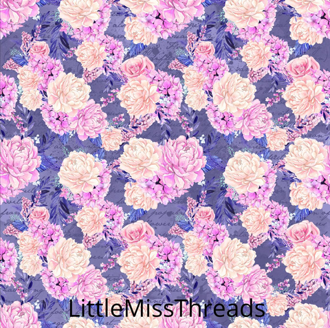 PRE ORDER Winter Floral Purple Large - Fabric - Fabric from [store] by Mini Mooches - 