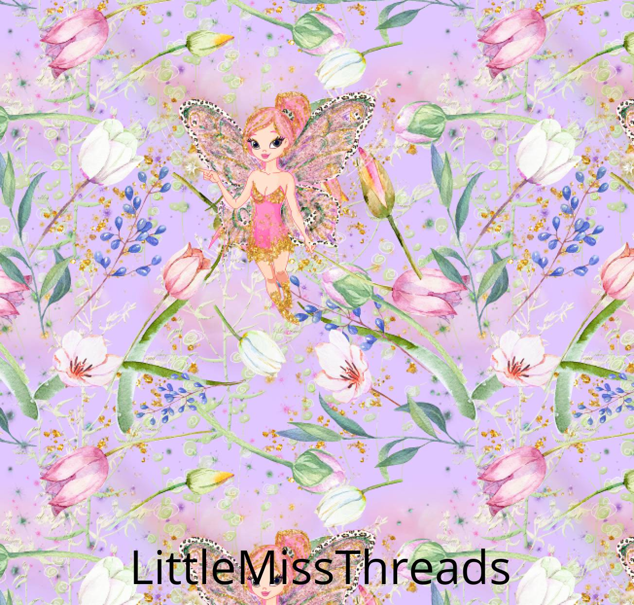 PRE ORDER - Magical Garden Lavender Fairies - Fabric - Fabric from [store] by Mini Mooches - 