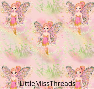 PRE ORDER Magical Garden Pink Fairies - Fabric - Fabric from [store] by Mini Mooches - 