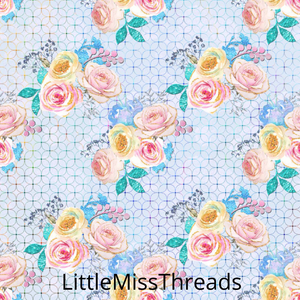 PRE ORDER Magical Roses Blue - Fabric - Fabric from [store] by Mini Mooches - 