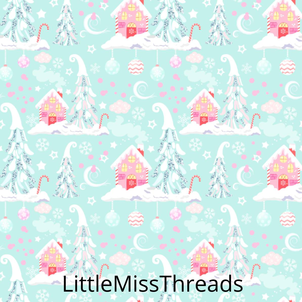PRE ORDER Winter Wonderland Houses Blue - Fabric - Fabric from [store] by Mini Mooches - 