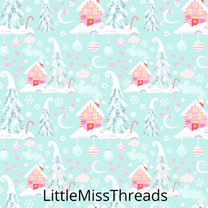 PRE ORDER Winter Wonderland Houses Blue - Fabric - Fabric from [store] by Mini Mooches - 