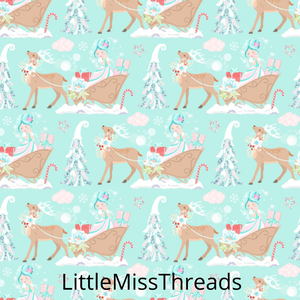 PRE ORDER Winter Wonderland Sleigh Blue - Fabric - Fabric from [store] by Mini Mooches - 