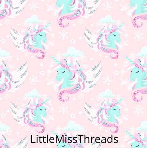 PRE ORDER Winter Wonderland Unicorns - Fabric - Fabric from [store] by Mini Mooches - 