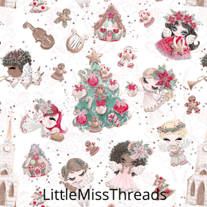 PRE ORDER Holly Jolly White Fabric - Fabric from [store] by Mini Mooches - 