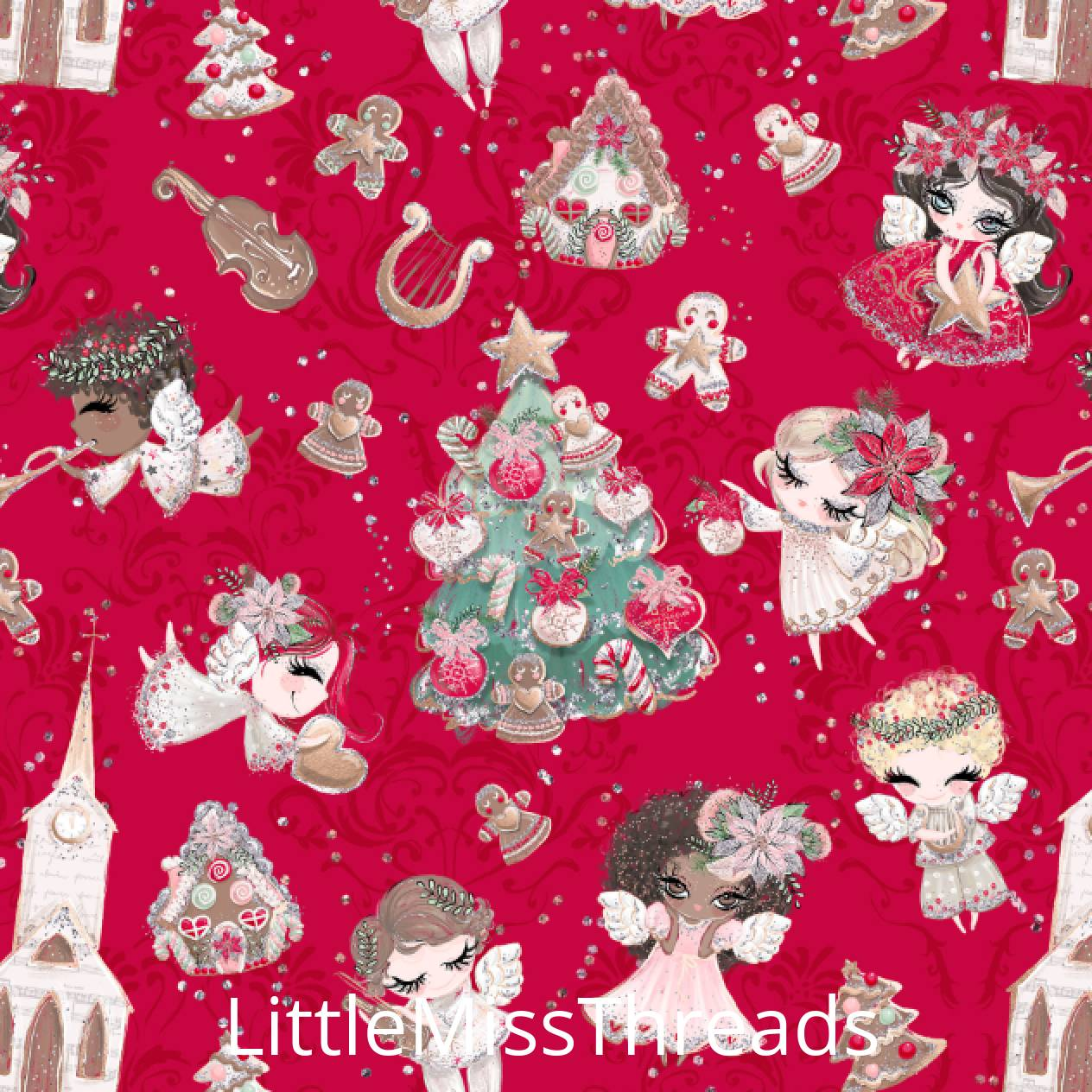 PRE ORDER Holly Jolly Red Fabric - Fabric from [store] by Mini Mooches - 