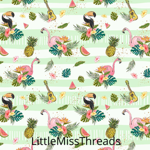 PRE ORDER Tropical Vibes Stripes Green - Fabric from [store] by Mini Mooches - 