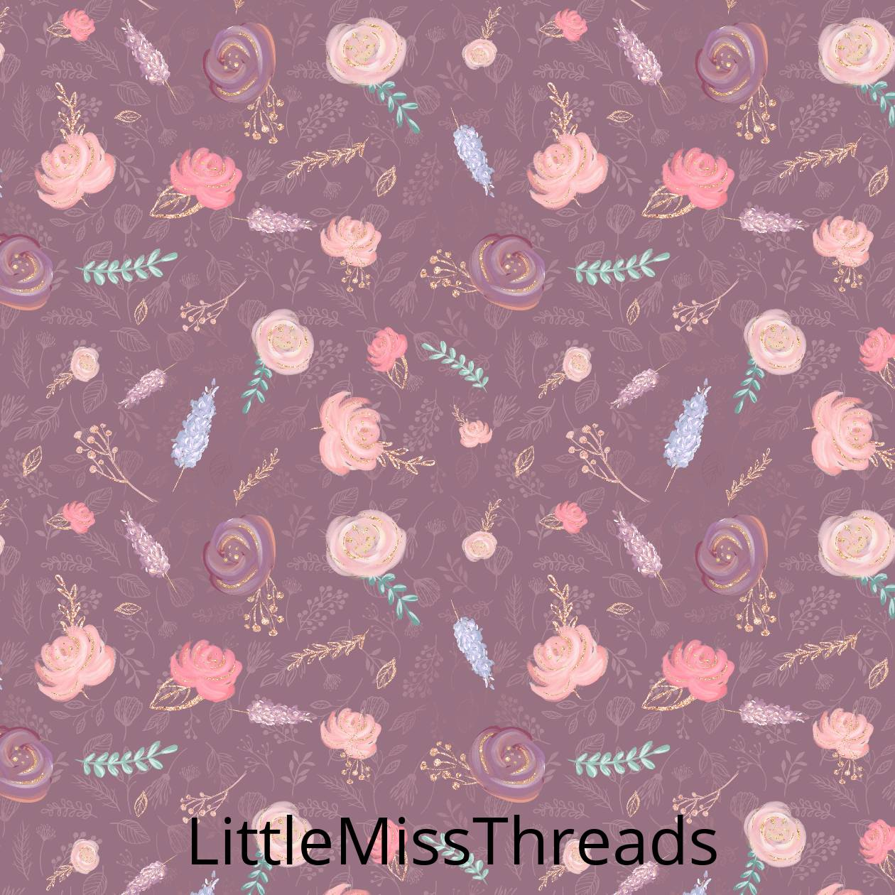PRE ORDER Baby Ballerinas Floral Purple - Fabric from [store] by Mini Mooches - 