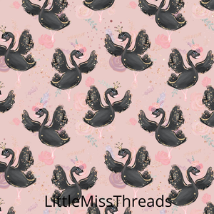 PRE ORDER Baby Ballerinas Swans Black - Fabric from [store] by Mini Mooches - 
