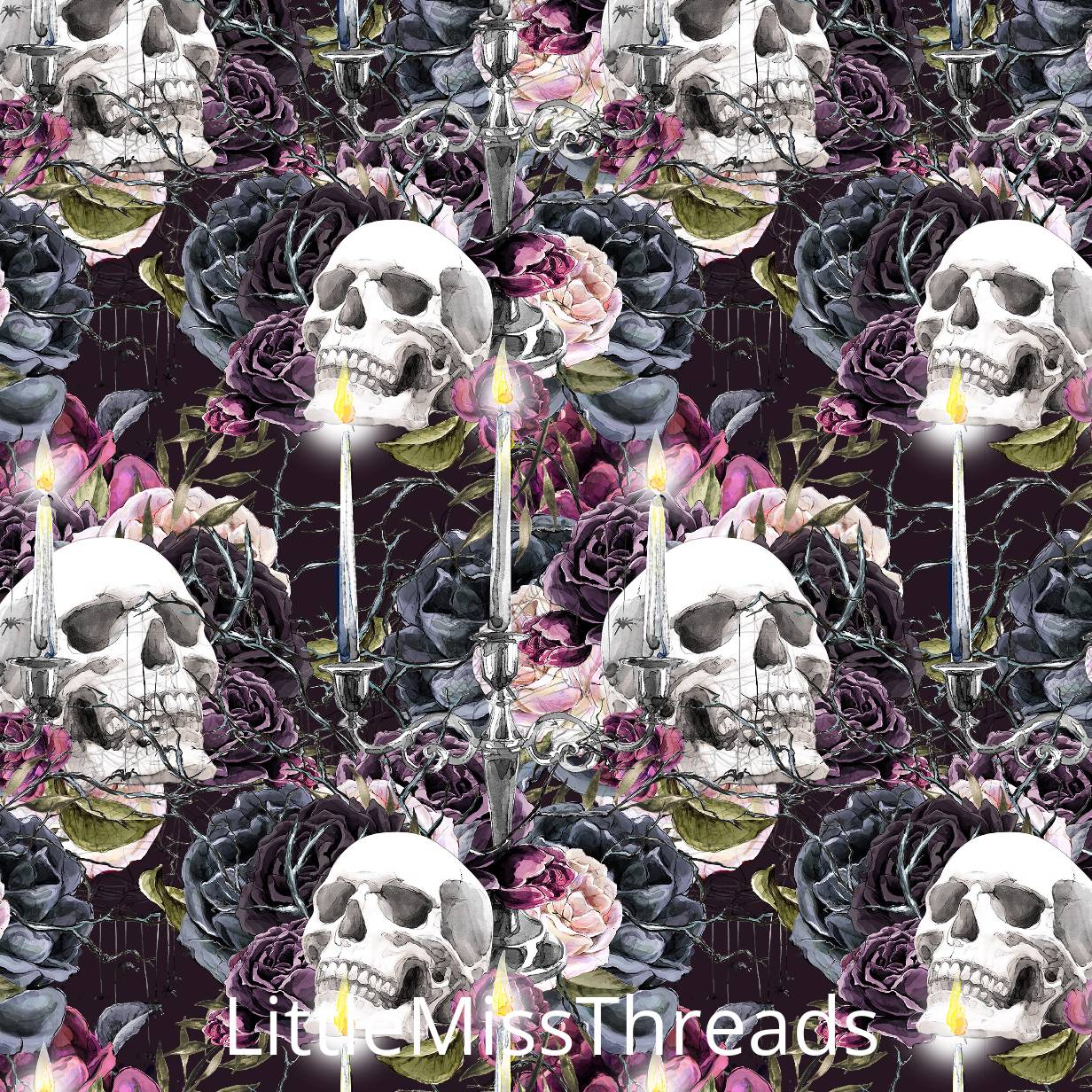 PRE ORDER Witches Garden Skulls Fabric - Fabric from [store] by Mini Mooches - 