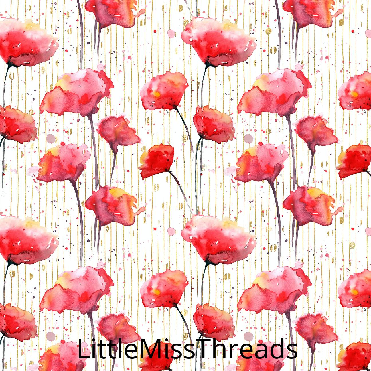 PRE ORDER Lest We Forget Poppies Red Fabric - Fabric from [store] by Mini Mooches - 