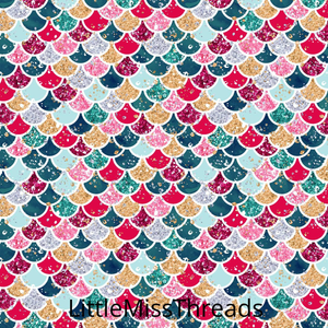 PRE ORDER Christmas Mermaid Scales Fabric - Fabric from [store] by Mini Mooches - 
