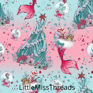 PRE ORDER Christmas Mermaids Stockings Fabric - Fabric from [store] by Mini Mooches - 