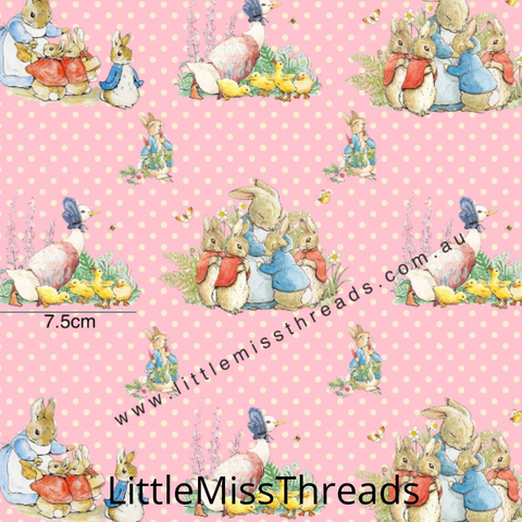 PRE ORDER Peter Rabbit in Pink Fabric - Fabric from [store] by Mini Mooches - 