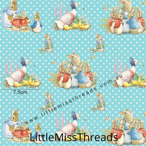 PRE ORDER Peter Rabbit in Blue Fabric - Fabric from [store] by Mini Mooches - 