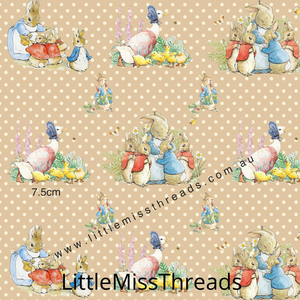 PRE ORDER Peter Rabbit in Coffee Fabric - Fabric from [store] by Mini Mooches - 