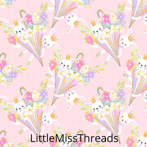 PRE ORDER Happy Easter Bunnies Umbrellas Fabric - Fabric from [store] by Mini Mooches - 