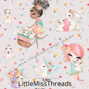 PRE ORDER Easter Wonderland Grey Fabric - Fabric from [store] by Mini Mooches - 