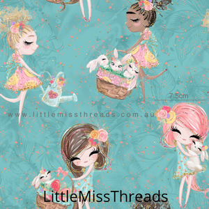PRE ORDER Easter Wonderland Blue Fabric - Fabric from [store] by Mini Mooches - 