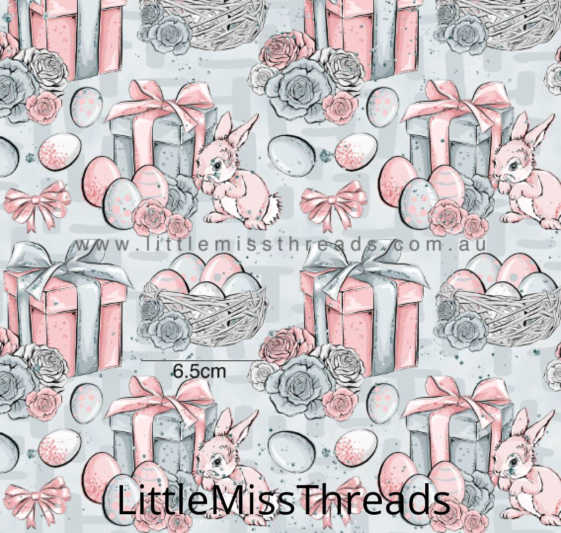 PRE ORDER Baby Bunnies in Grey - Fabric from [store] by Mini Mooches - 