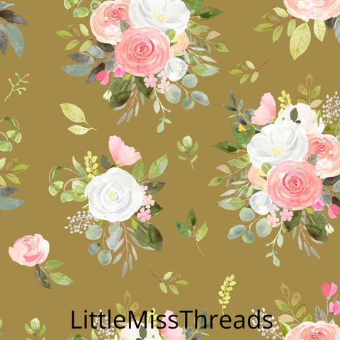 PRE ORDER Winter Blooms Mustard - Fabric - Fabric from [store] by Mini Mooches - 